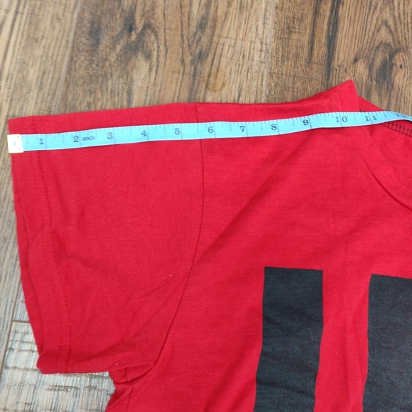 Life Graphic Print Crop Top T Shirt in Red - Picture 5 of 6